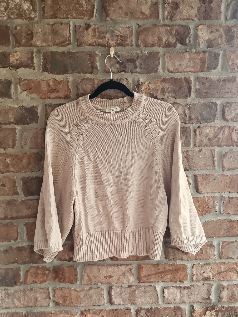 Max Studio Scoop Neck Knit Sweater in Light Taupe